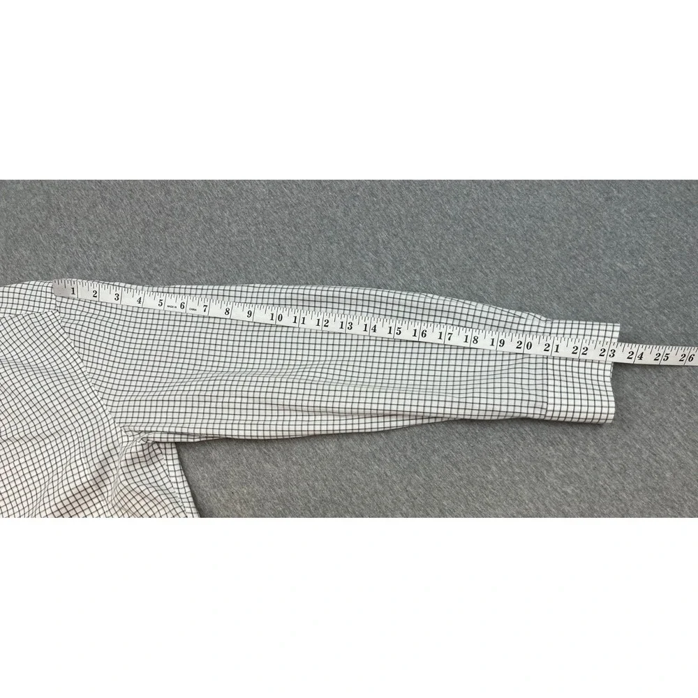 Jos A Bank Shirt Mens 15.5 - 33 Check 100% Cotton Button Up Tailored Fit
